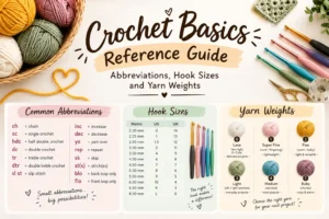 Crochet Basics Reference Guide: Abbreviations, Hook Sizes & Yarn Weights