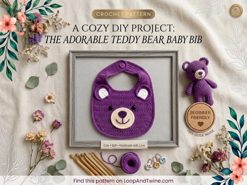 Teddy Bear Baby Bib Crochet Pattern (Free, Beginner-Friendly)