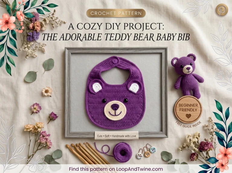 Teddy bear baby bib crochet
