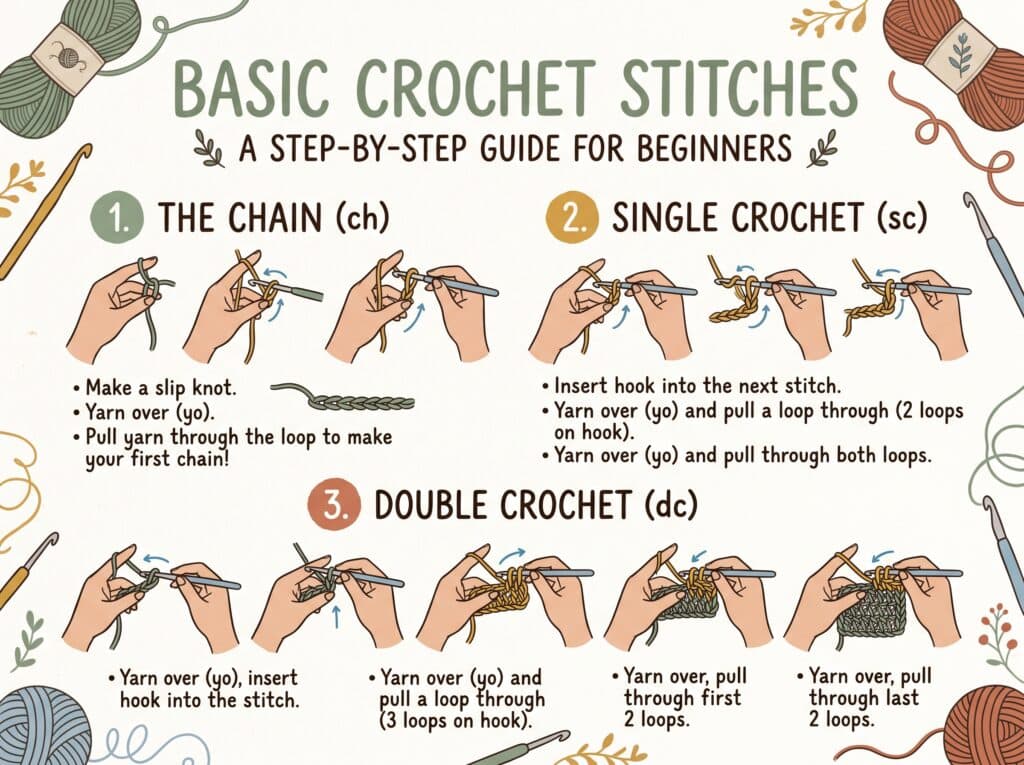 Basic Crochet Stitches: Complete Step-by-Step Guide for Beginners