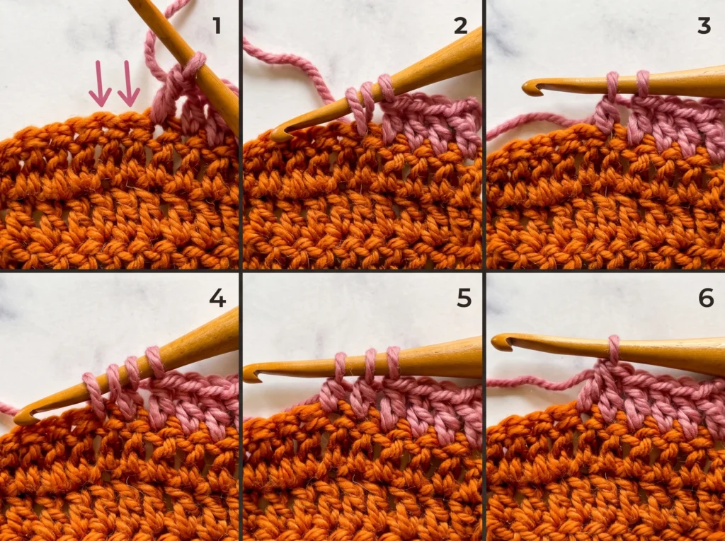 Crochet increases and decreases - one double crochet versus two double crochet in the same stitch