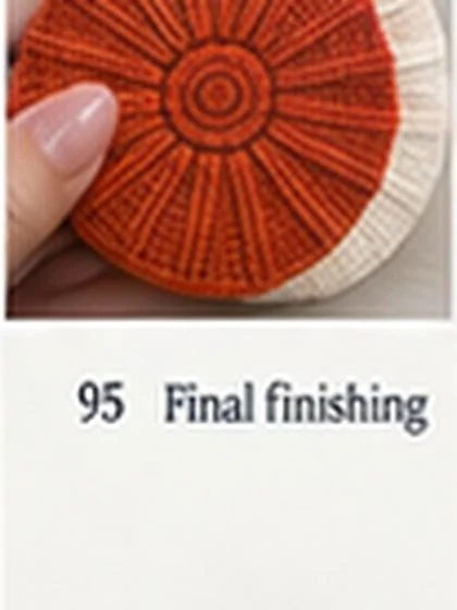 Spiral shell crochet handbag step 95: Weave ends, shape, and lightly steam if fiber-safe.