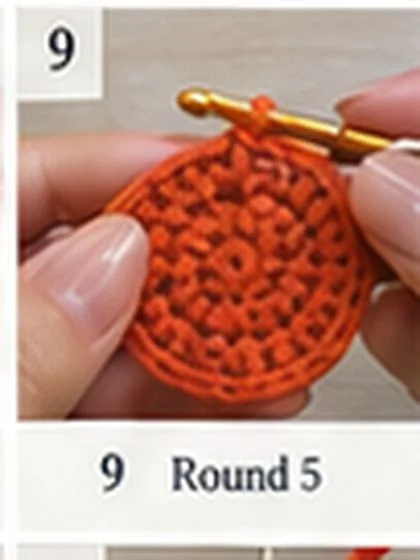 Spiral shell crochet handbag step 9: Round 5: (sc 3, inc) x 6. 30 sts.