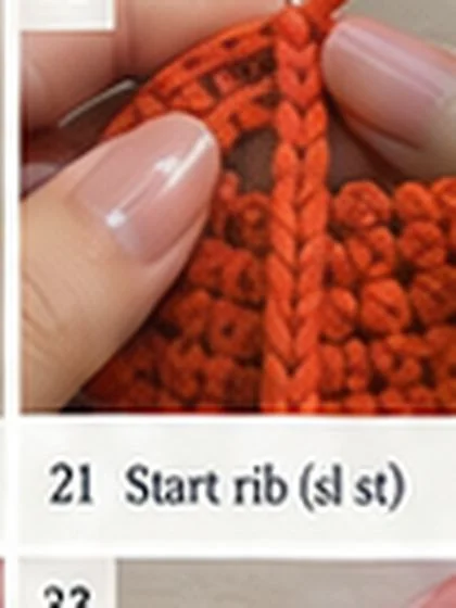 Spiral shell crochet handbag step 21: Begin first surface-slip-stitch rib near Round 7.