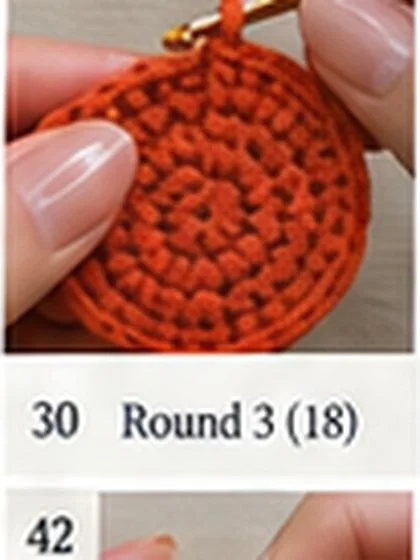 Spiral shell crochet handbag step 30: Spiral base R4: 24 sts.