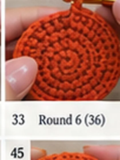 Spiral shell crochet handbag step 33: Spiral base R7: 42 sts.