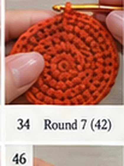 Spiral shell crochet handbag step 34: Check base: approx. 6-6.25 in / 15-16 cm.
