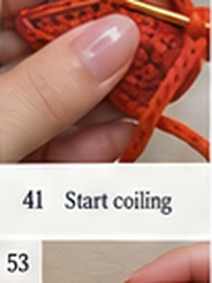 Spiral shell crochet handbag step 41: Tack center securely from WS.