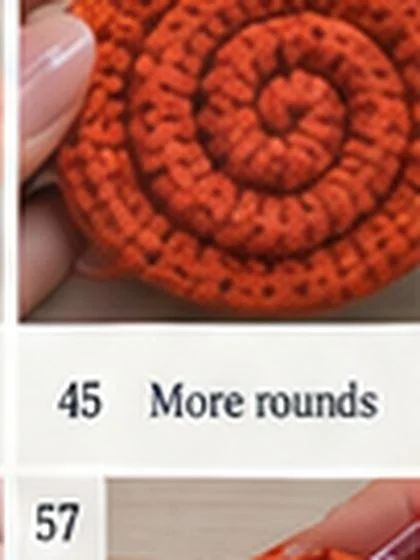 Spiral shell crochet handbag step 45: Secure outer coils from WS.