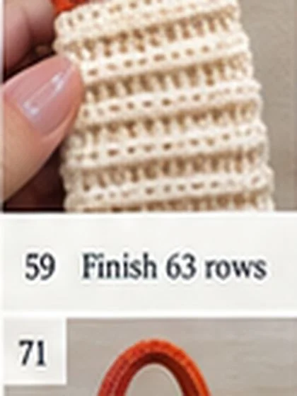 Spiral shell crochet handbag step 59: Orient cream mainly on viewer's right from front.