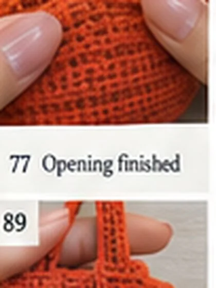 Spiral shell crochet handbag step 77: Finish opening invisibly; do not increase.