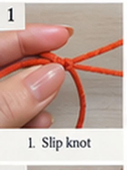 Spiral shell crochet handbag step 1: Make a secure slip knot in Color A.