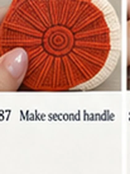 Spiral shell crochet handbag step 87: Make second identical handle.