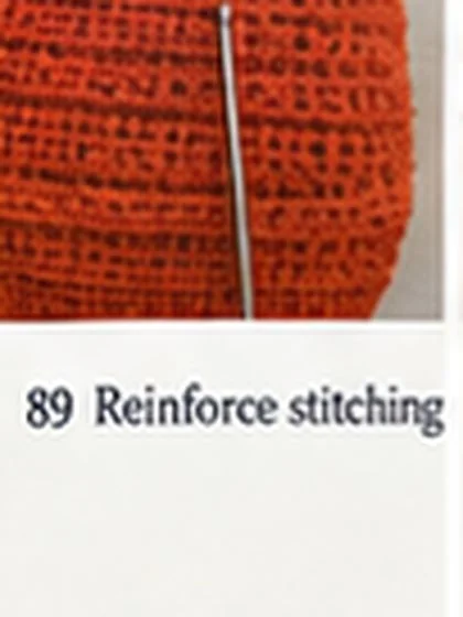 Spiral shell crochet handbag step 89: Overlap first handle ends 1.5 in onto bag.