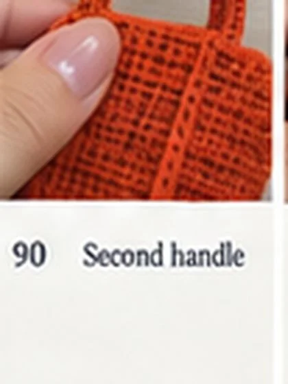 Spiral shell crochet handbag step 90: Reinforce each end with hidden box-X.