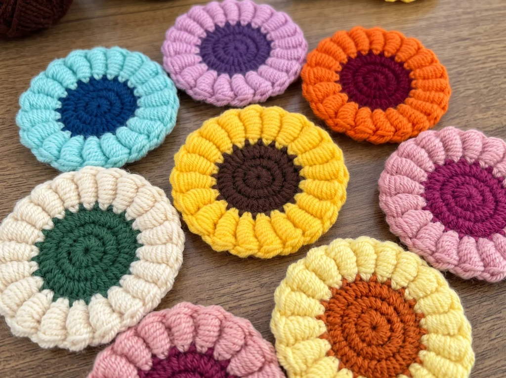 Crochet Sunflower multicolor