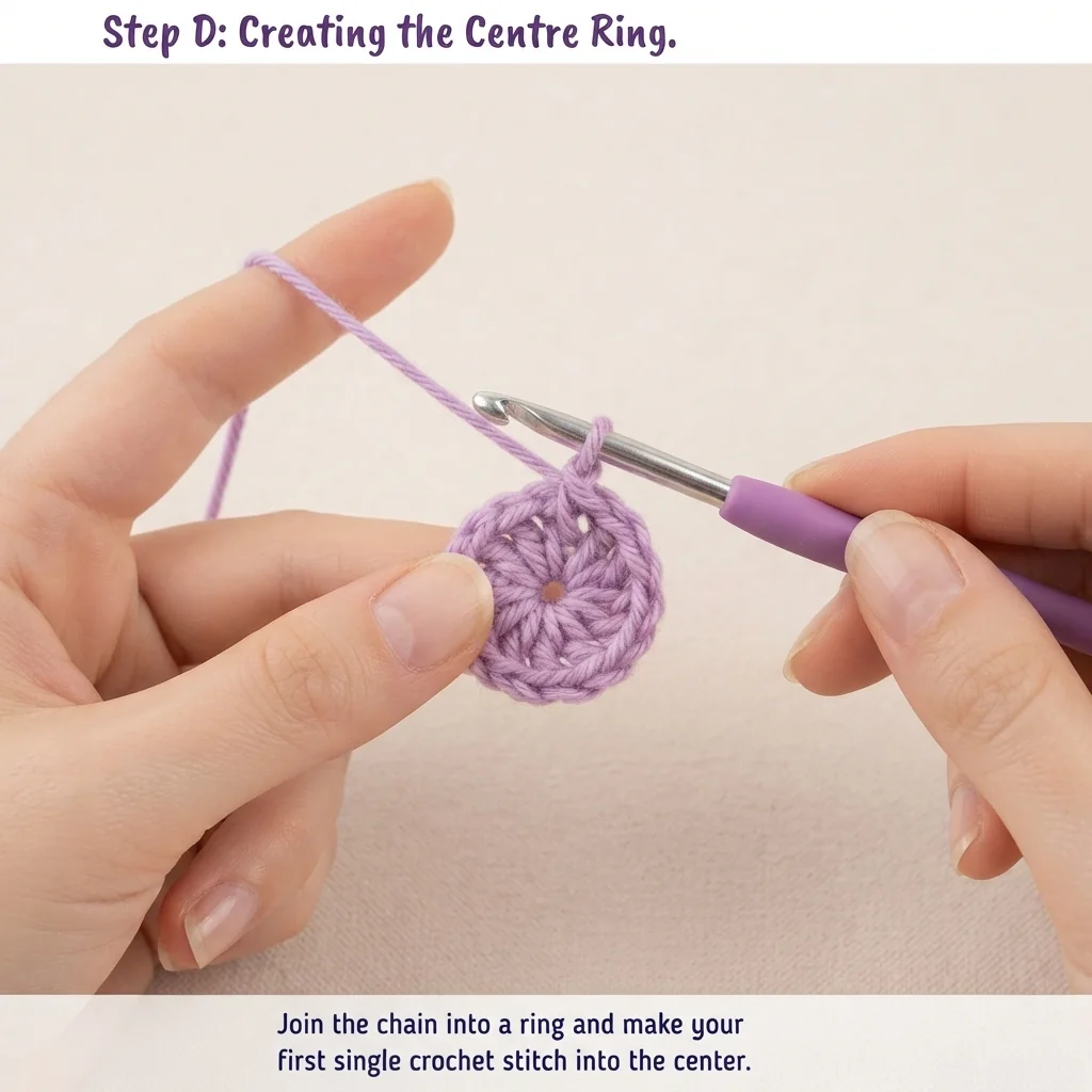 Step 1: Start the Flower — How to Crochet a Layered Flower (Free Step-by-Step Tutorial)
