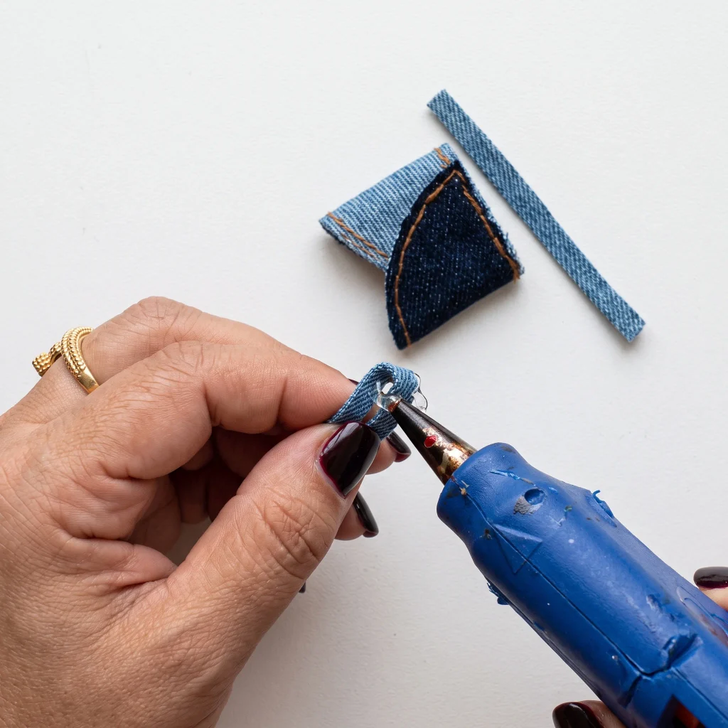 Assembling the Mini Denim Bag — Craft an Adorable Mini Denim Bag Keychain